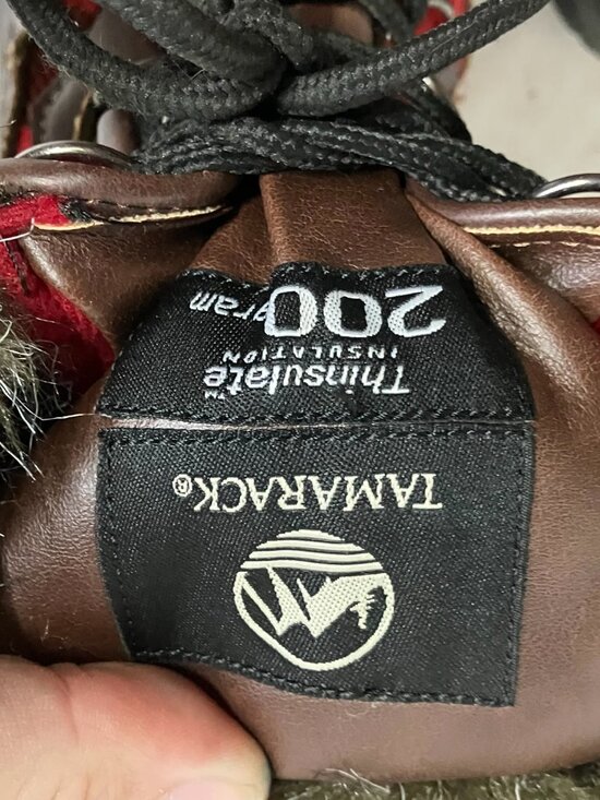 Tamarack Womens Snow Duck Boots Size 9 Red Plaid Fur Trim Thinsulate - Picture 8 of 8